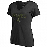 Women's Atlanta Braves Fanatics Branded Black Big & Tall Memorial V Neck Camo T-shirt FengYun,baseball caps,new era cap wholesale,wholesale hats